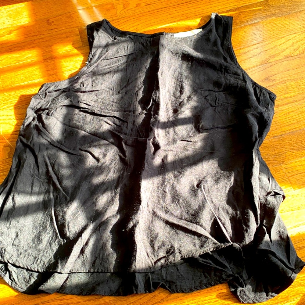 Loft Black Sleeveless Top with layered Back